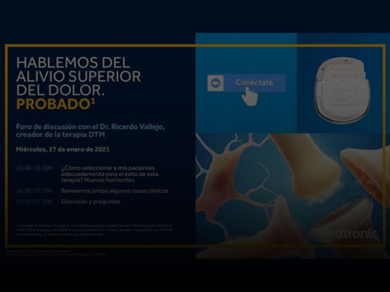 El Dr. Trinidad participa del foro de neuroestimulación con DTM con el Dr. Vallejo. Instituto contra el dolor Dr. Trinidad.