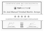 Certificado excelencia instituto contra e dolor Dr. Trinidad